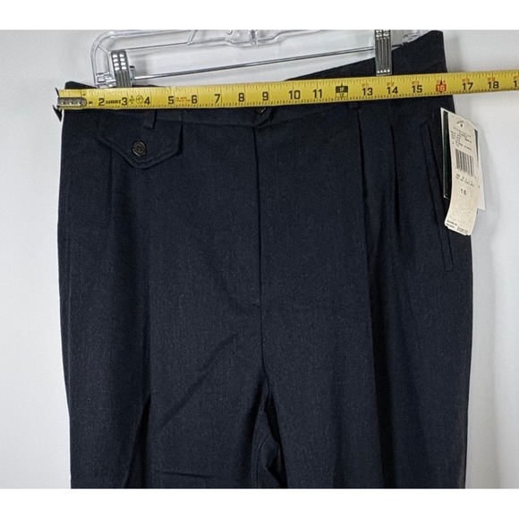 NWT Lauren Ralph Lauren Women's 100% Wool Lined Dress Navy Cuffed Pants Sz 16‎ - Picture 2 of 9